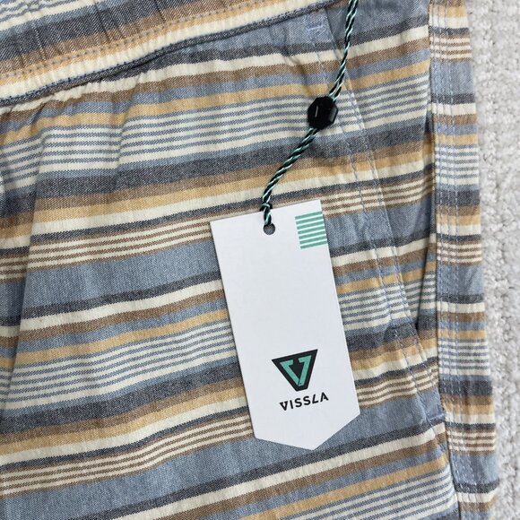 NWT Vissla Board Shorts Men XXL Mixer 17.5 Striped Blue Elastic Waist Beach Surf - Picture 8 of 12